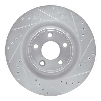 R1 14-21 Jaguar XJ Rear Right Drilled & Slotted Silver Brake Rotor