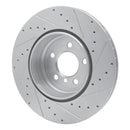 R1 10-19 BMW 640I xDrive Convertible Rear Left Drilled & Slotted Silver Brake Rotor