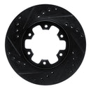 R1 85-02 Nissan Pathfinder Front Left Drilled & Slotted Black Brake Rotor