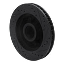 R1 93-95 Chevrolet G30 Front Left Drilled & Slotted Black Brake Rotor