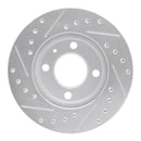 R1 80-08 Audi 4000 Front Right Drilled & Slotted Silver Brake Rotor