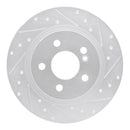 R1 08-15 Mercedes-Benz C250 Rear Right Drilled & Slotted Silver Brake Rotor