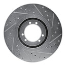 R1 96-06 Hummer H1 Front Left Rear Left Drilled & Slotted Silver Brake Rotor