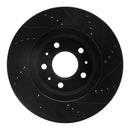 R1 03-07 Cadillac CTS Front Left Drilled & Slotted Black Brake Rotor