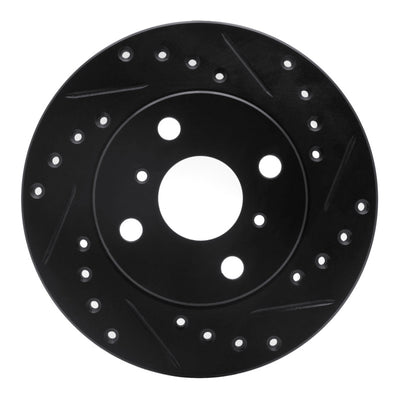 R1 91-99 Toyota Paseo Front Right Drilled & Slotted Black Brake Rotor