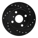 R1 91-99 Toyota Paseo Front Right Drilled & Slotted Black Brake Rotor