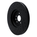 R1 2017-2020 Jaguar F-Pace Front Right Drilled & Slotted Black Brake Rotor