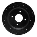 R1 79-81 Nissan 200SX Rear Left Drilled & Slotted Black Brake Rotor