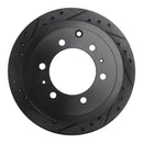 R1 1993-1997 Lexus LX450 Rear Left Drilled & Slotted Black Brake Rotor