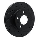 R1 82-90 Volvo 740 Front Right Drilled & Slotted Black Brake Rotor