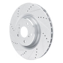 R1 2021-2025 Acura TLX Front Left Drilled & Slotted Silver Brake Rotor
