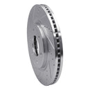R1 07-24 Infiniti QX56 Front Left Drilled & Slotted Silver Brake Rotor