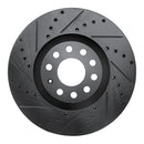 R1 98-09 Audi A4 (Mexico) Front Left Drilled & Slotted Black Brake Rotor
