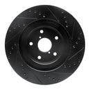 R1 -24 Subaru Forester Front Left Drilled & Slotted Black Brake Rotor