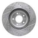 R1 15-20 Kia SORENTO Front Left Drilled & Slotted Silver Brake Rotor