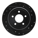 R1 03-11 Ford Crown Victoria Rear Drilled & Slotted Black Brake Rotor Set