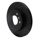 R1 99-08 BMW 325XI Front Left Drilled & Slotted Black Brake Rotor