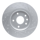 R1 17-25 Chrysler Grand Caravan Rear Left Drilled & Slotted Silver Brake Rotor