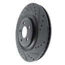 R1 20-25 Ford Police Interceptor Utility Front Left Drilled & Slotted Black Brake Rotor