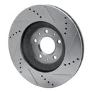 R1 04-08 Cadillac CTS Front Left Drilled & Slotted Silver Brake Rotor