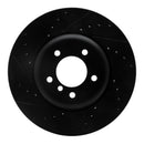 R1 04-10 BMW 550I Front Left Drilled & Slotted Black Brake Rotor