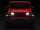 Raxiom 18-23 Jeep Wrangler JL Axial Series 9-In LED Headlights- Black Housing (Clear Lens)