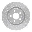 R1 92-95 Volkswagen Jetta Sedan Front Right Drilled & Slotted Silver Brake Rotor