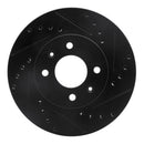 R1 12-25 Dodge Attitude (Mexico) Front Right Drilled & Slotted Black Brake Rotor