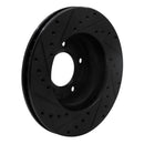 R1 90-97 Jaguar XJ6 Front Right Drilled & Slotted Black Brake Rotor