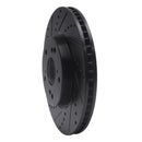 R1 13-22 Honda Accord Coupe Front Left Drilled & Slotted Black Brake Rotor