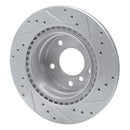 R1 08-13 BMW 128I Rear Left Drilled & Slotted Silver Brake Rotor