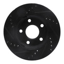 R1 97-05 Chevrolet Classic Front Right Drilled & Slotted Black Brake Rotor