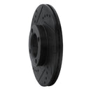 R1 86-89 Toyota Van Front Left Drilled & Slotted Black Brake Rotor