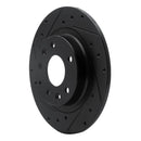R1 16-18 Mazda CX-3 Rear Left Drilled & Slotted Black Brake Rotor