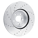 R1 18-25 Audi SQ5 Sportback Front Right Drilled & Slotted Silver Brake Rotor