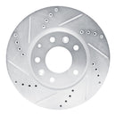 R1 07-12 Mazda CX-7 Front Left Drilled & Slotted Silver Brake Rotor