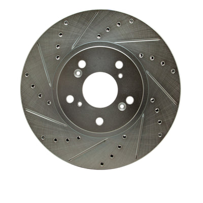 R1 04-08 Acura TL Front Left Drilled & Slotted Silver Brake Rotor