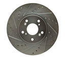 R1 04-08 Acura TL Front Drill & Slot Silver Rotors