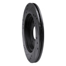 R1 00-06 Ford Thunderbird Rear Right Drilled & Slotted Black Brake Rotor
