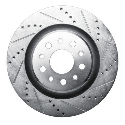 R1 17-24 Maserati LeVante Rear Right Drilled & Slotted Silver Brake Rotor