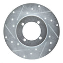 R1 74-78 Nissan 260Z Front Left Drilled & Slotted Silver Brake Rotor