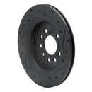 R1 08-11 Saab 9-3 Rear Left Drilled & Slotted Black Brake Rotor