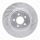 R1 06-23 Dodge Magnum Rear Right Drilled & Slotted Silver Brake Rotor