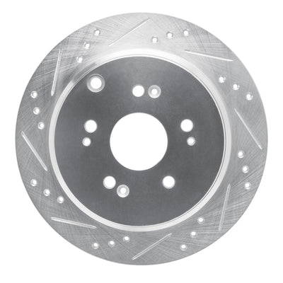 R1 05-18 Acura RDX Rear Left Drilled & Slotted Silver Brake Rotor