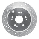 R1 05-18 Acura RDX Rear Left Drilled & Slotted Silver Brake Rotor