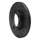 R1 87-99 Hyundai Scoupe Front Left Drilled & Slotted Black Brake Rotor