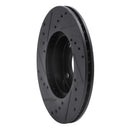 R1 94-02 Mazda Miata Front Right Drilled & Slotted Black Brake Rotor