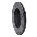 R1 90-17 Acura EL Front Right Drilled & Slotted Black Brake Rotor