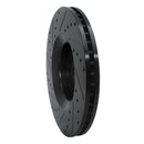 R1 98-09 Audi A6 (Mexico) Front Right Drilled & Slotted Black Brake Rotor