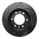 R1 81-85 Toyota 4Runner Front Right Drilled & Slotted Black Brake Rotor